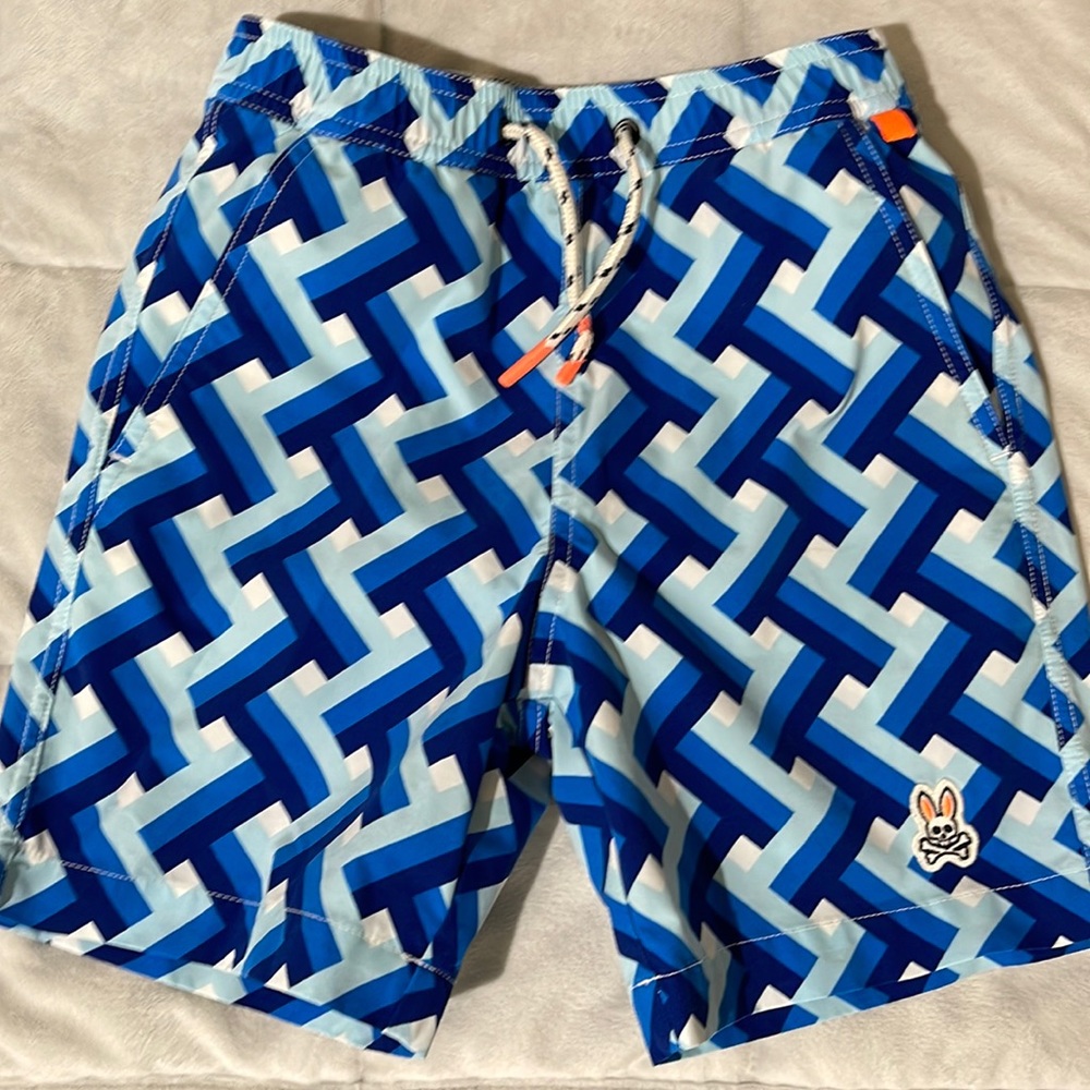 Psycho Bunny Boys Swim Shorts, Size 7/8.